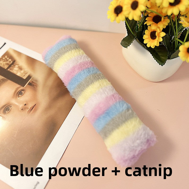Soft Plush Cat Pillow Toy with Catnip & Crinkle Sound ? Fluffy Rattling Cat Kicker Pillow for Play, Chewing & Stress Relief