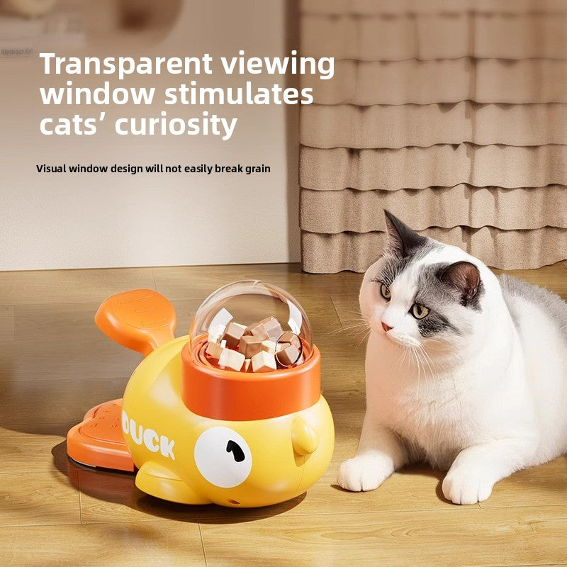 Interactive Duck-Shaped Pet Food Dispenser Toy for Cats & Dogs