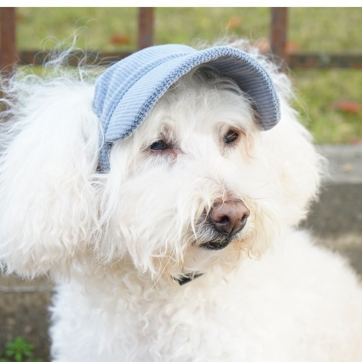 Corduroy Pet Sun Hat for Dogs ? Adjustable Summer Cap for Small & Medium Breeds