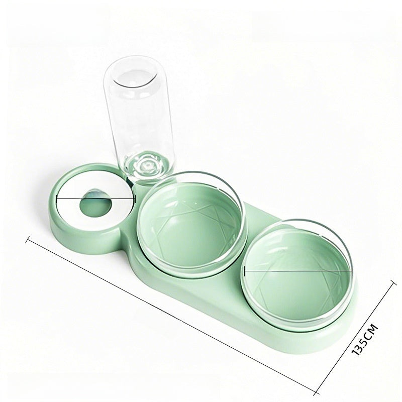 Double Pet Food and Water Bowl - Automatic Feeder with Water Dispenser for Pets