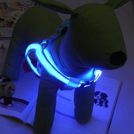 LED Light-Up Pet Harness | Rechargeable Reflective Dog Harness for Night Safety