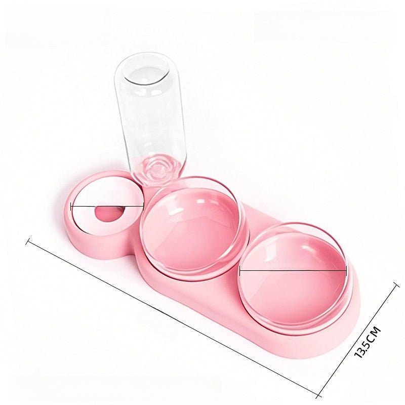 Double Pet Food and Water Bowl - Automatic Feeder with Water Dispenser for Pets