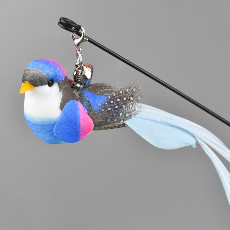 Simulation Bird Cat Toy with Suction Cup ? Interactive Motion Teaser for Indoor Cats | Realistic Flying Bird Design