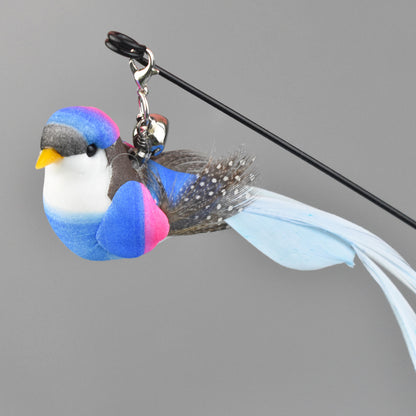 Simulation Bird Cat Toy with Suction Cup - Interactive Motion Teaser for Indoor Cats