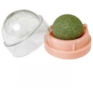 Rotating Catnip Ball Toy - Interactive Wall-Mounted Cat Treat for Play, Licking & Fun