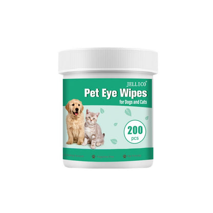 Pet Eye Wipes for Dogs & Cats - Gentle Tear Stain Remover Cleaning Pads (200 pcs)