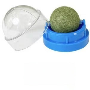 Rotating Catnip Ball Toy - Interactive Wall-Mounted Cat Treat for Play, Licking & Fun