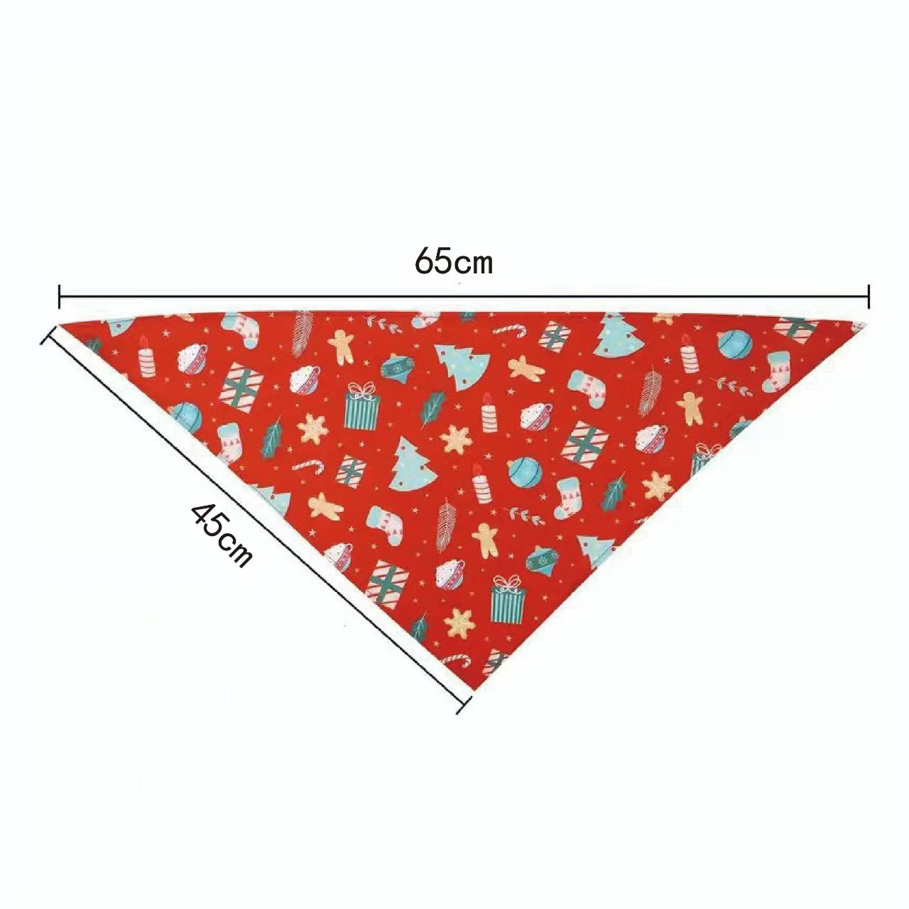 Christmas Pet Bandana Scarf with Cartoon Print - Holiday Triangle Bib for Cats and Dogs