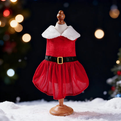 Pet Cat Christmas Dress Cute Santa Claus Outfits for Small Medium Cats Dogs Skirt Festival Dress Up