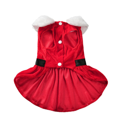 Pet Cat Christmas Dress Cute Santa Claus Outfits for Small Medium Cats Dogs Skirt Festival Dress Up
