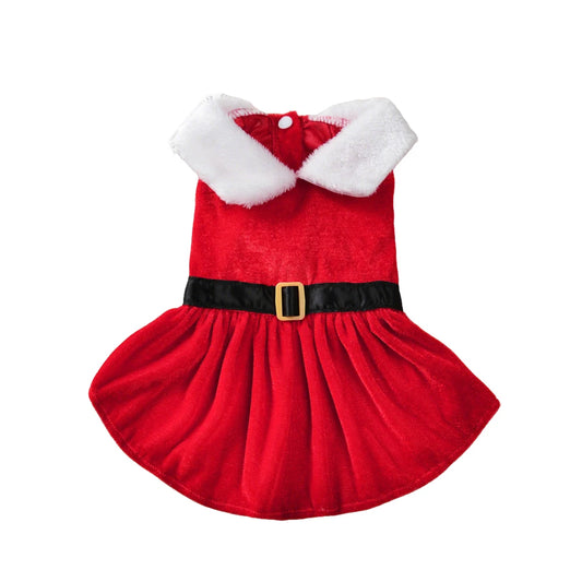 Pet Cat Christmas Dress Cute Santa Claus Outfits for Small Medium Cats Dogs Skirt Festival Dress Up