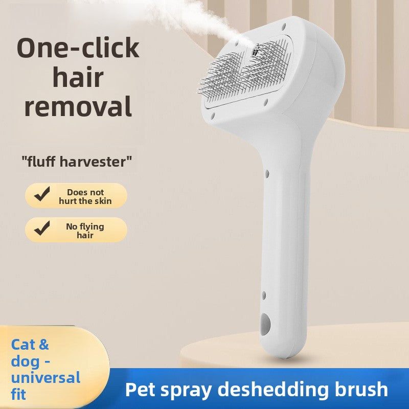Pet Spray Hair Removal Comb - Easy One-Click Cleaning Brush for Cats & Dogs