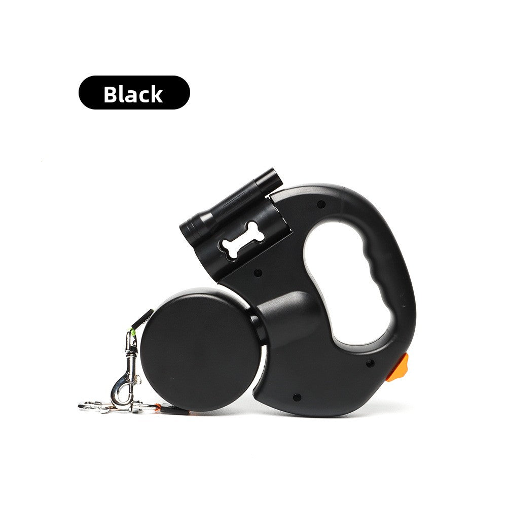 Dual Retractable Dog Leash with LED Light ? 2-in-1 No-Tangle Pet Walking Lead