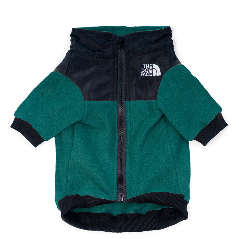 Cozy Fleece Pet Jacket for Small & Medium Dogs - Warm Winter Coat with Zipper and Hood