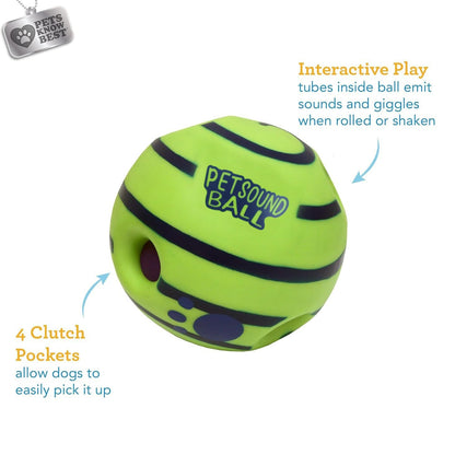 Interactive Sound-Making Ball Dog Toy - Durable Chew Toy for Pets, Glow in the Dark & Giggle Noise