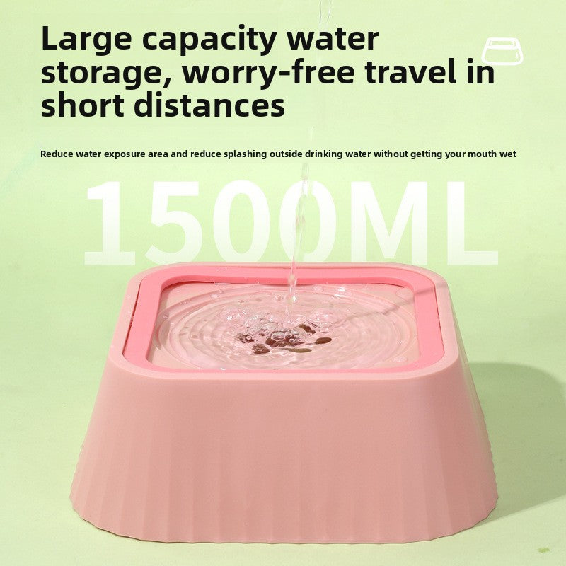 Anti-Spill Floating Pet Water Bowl - 1.5L No-Knock Drinking Bowl for Cats & Dogs