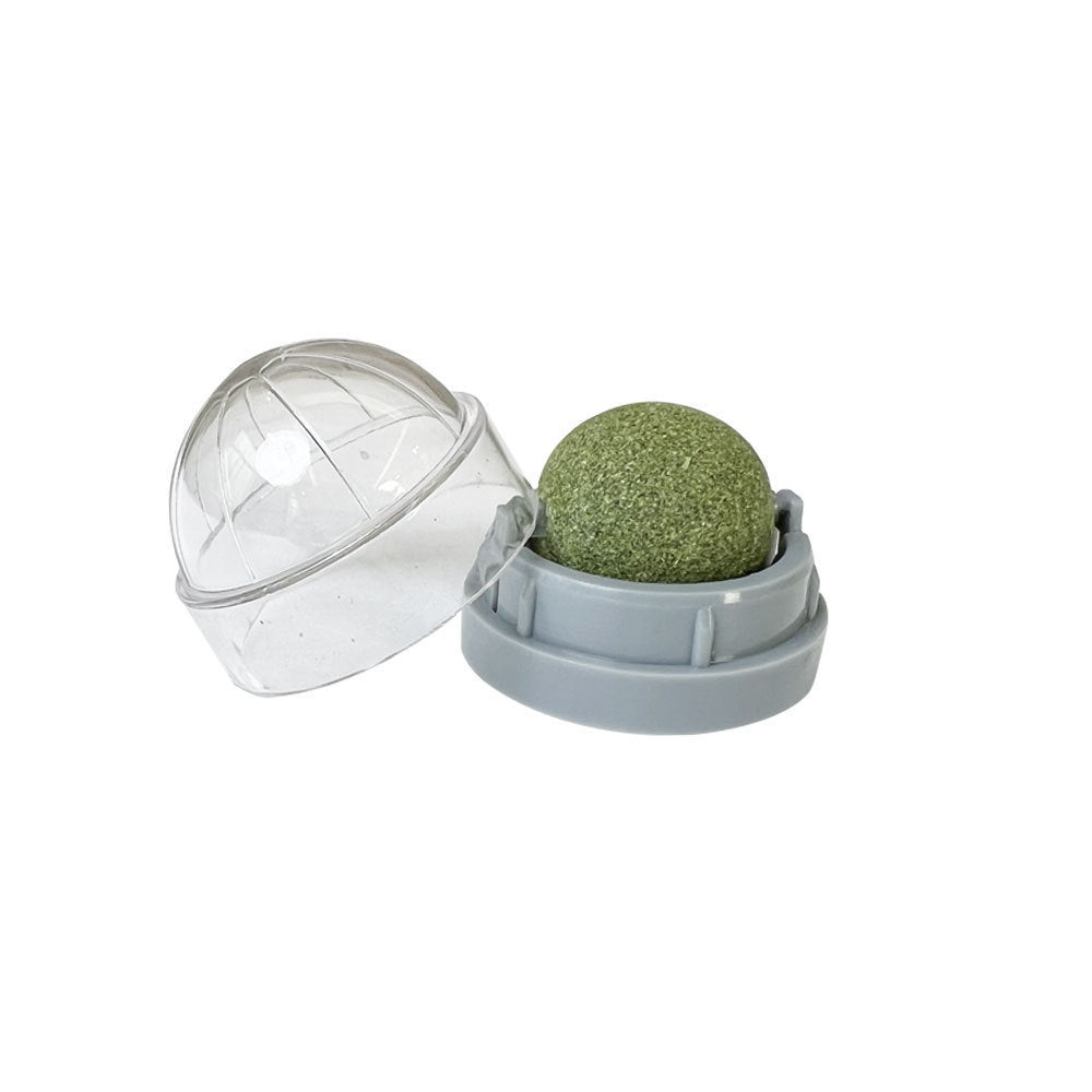 Rotating Catnip Ball Toy ? Interactive Wall-Mounted Cat Treat for Play, Licking & Fun
