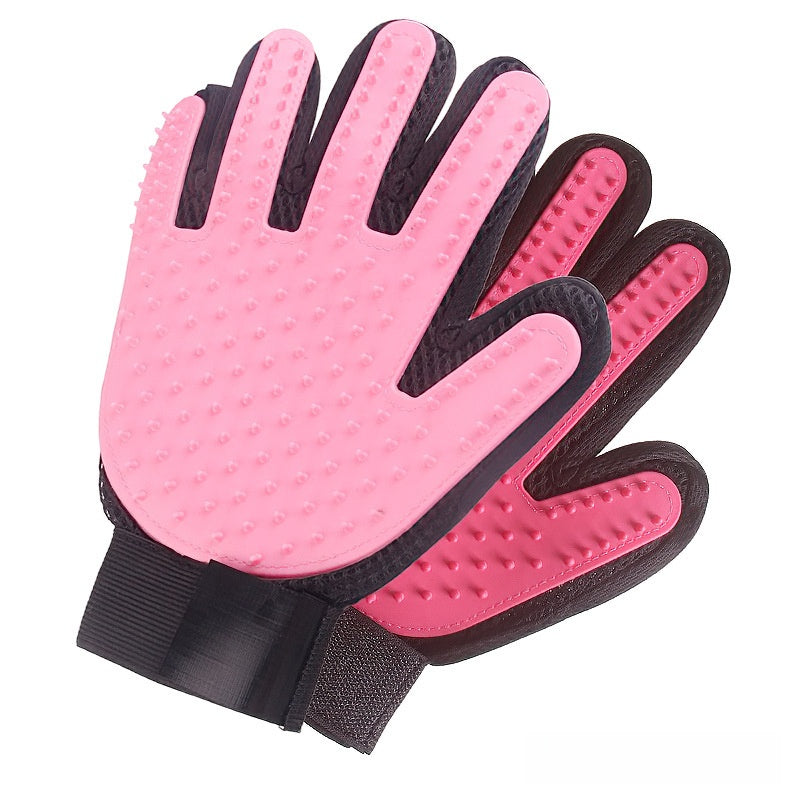 Pet Bath Grooming Gloves ? Hair Removal & Massage Mitt for Cats & Dogs