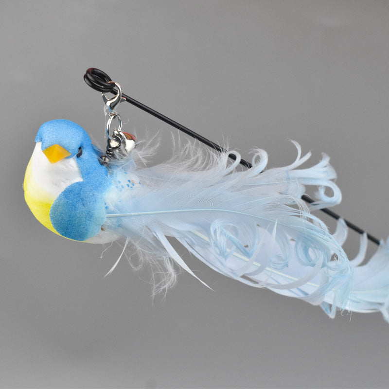 Simulation Bird Cat Toy with Suction Cup ? Interactive Motion Teaser for Indoor Cats | Realistic Flying Bird Design