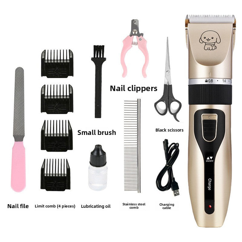 Professional Pet Hair Clipper Set ? Rechargeable Dog & Cat Grooming Kit with Clippers, Scissors, Comb & Nail Trimmer