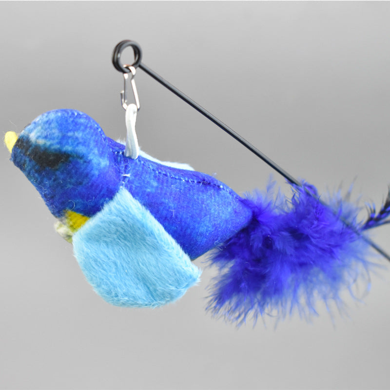 Simulation Bird Cat Toy with Suction Cup - Interactive Motion Teaser for Indoor Cats