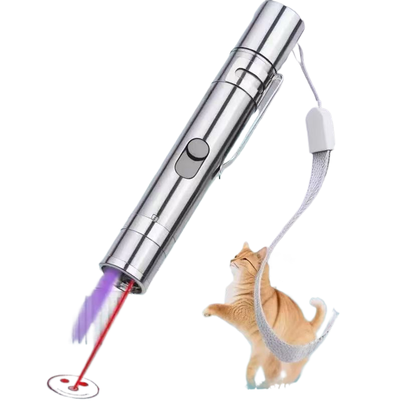 USB Rechargeable 3-in-1 Cat Laser Toy ? Interactive Pet Teaser Light with Multiple Patterns & LED Modes