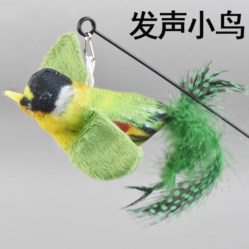 Simulation Bird Cat Toy with Suction Cup ? Interactive Motion Teaser for Indoor Cats | Realistic Flying Bird Design