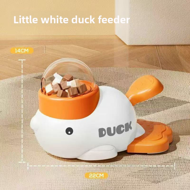 Interactive Duck-Shaped Pet Food Dispenser Toy for Cats & Dogs