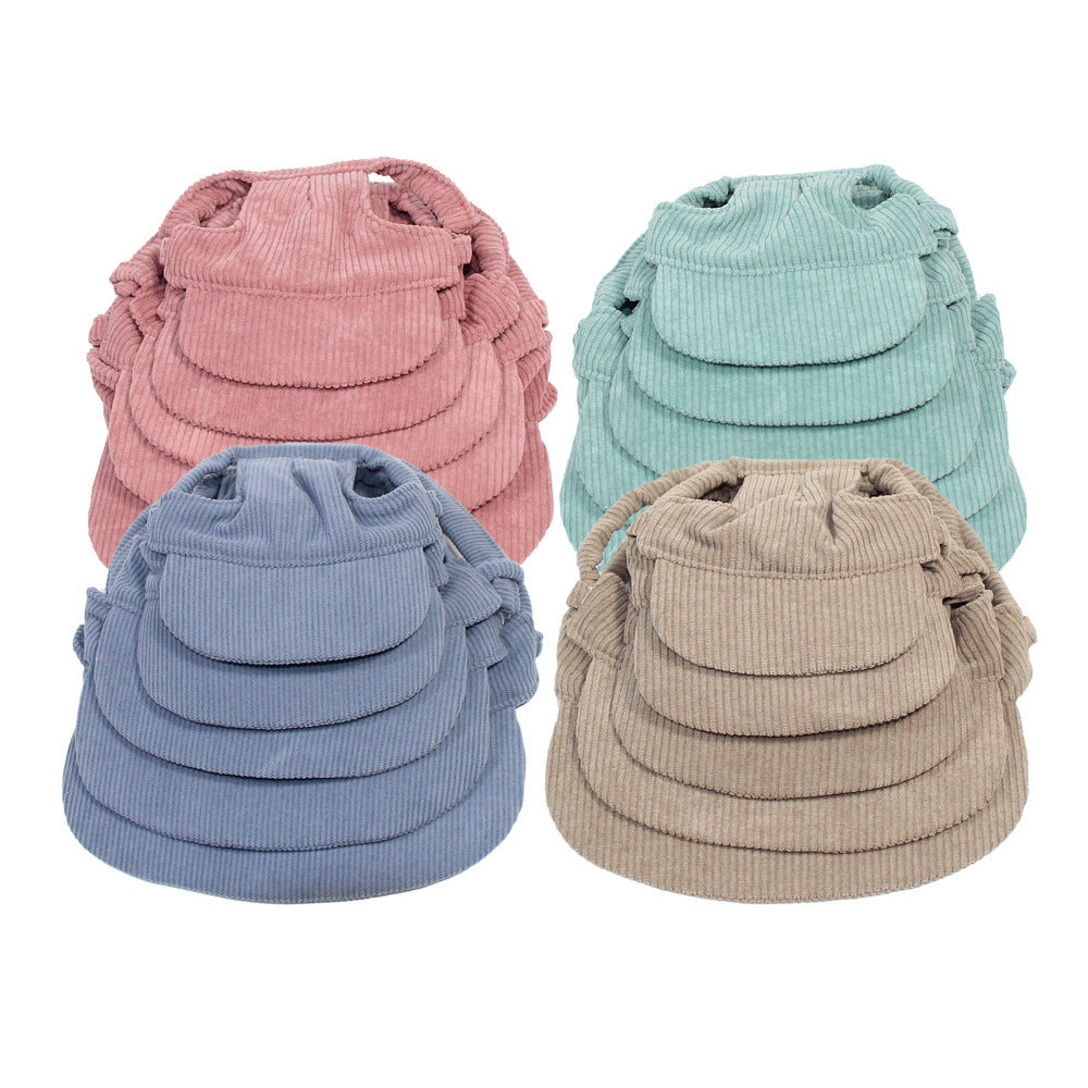 Corduroy Pet Sun Hat for Dogs ? Adjustable Summer Cap for Small & Medium Breeds