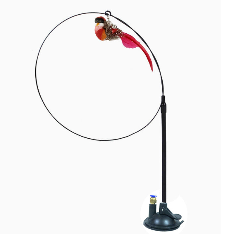 Simulation Bird Cat Toy with Suction Cup - Interactive Motion Teaser for Indoor Cats