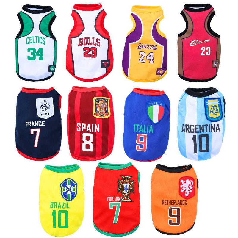 Pet Sports Jersey Vest for Dogs & Cats ? Breathable Team Outfit for Small to Large Pets