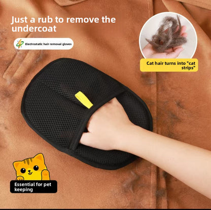 Pet Hair Removal Glove - Electrostatic Grooming & Cleaning Mitt for Cats & Dogs