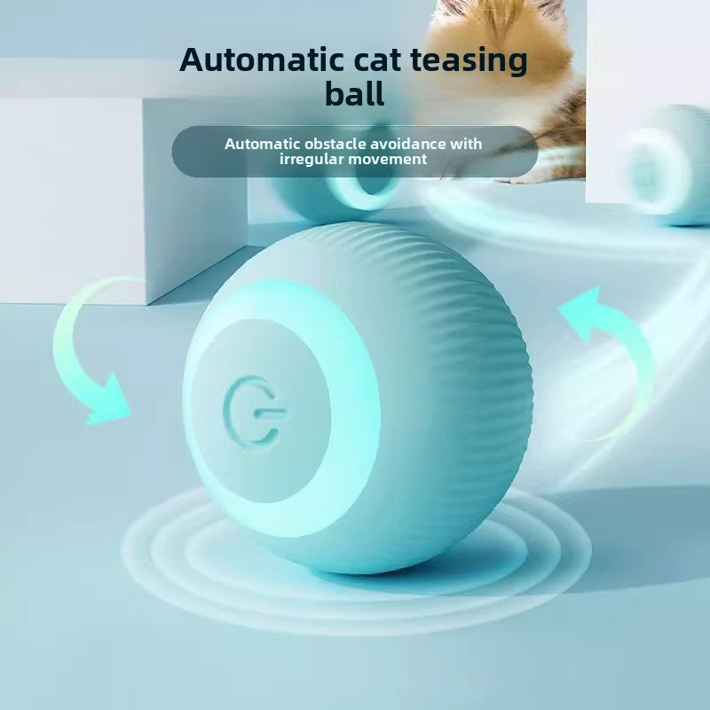 Automatic Smart Cat Teasing Ball ? LED Light Interactive Electric Toy | USB Rechargeable Motion Ball for Indoor Cats