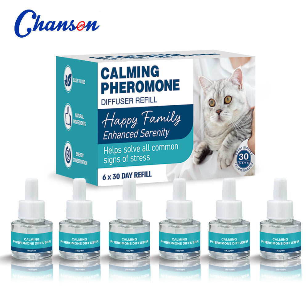 Cat Calming Pheromone Diffuser Kit ? Anti-Stress & Anxiety Relief Plug-In for Cats and Dogs with Refill Options