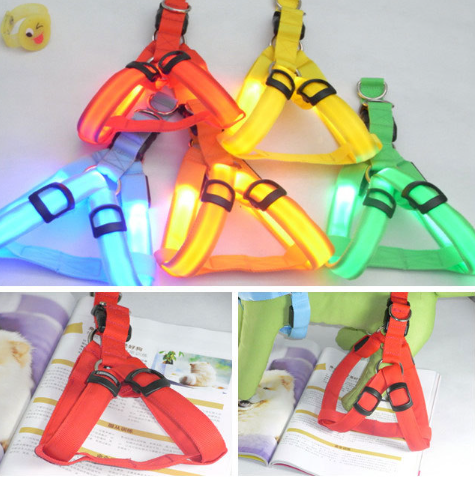 LED Light-Up Pet Harness | Rechargeable Reflective Dog Harness for Night Safety
