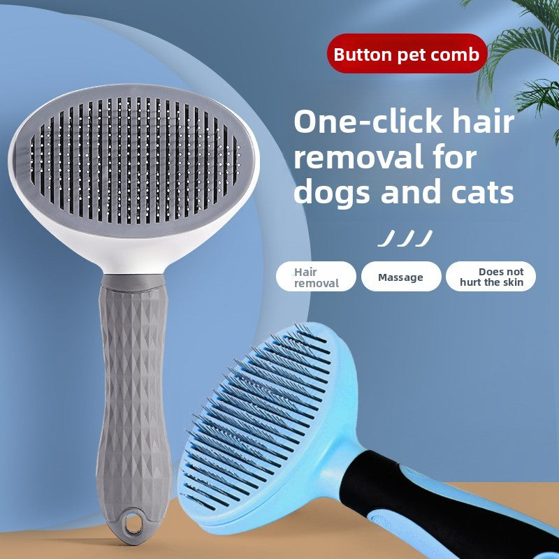 Self-Cleaning Pet Grooming Brush for Cats & Dogs ? Hair Removal Comb with Massage Function | One-Click Fur Release Deshedding Tool