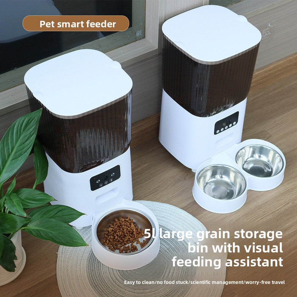 Smart Automatic Pet Feeder with Camera & App Control ? WiFi Pet Food Dispenser with Voice, Video & Timer
