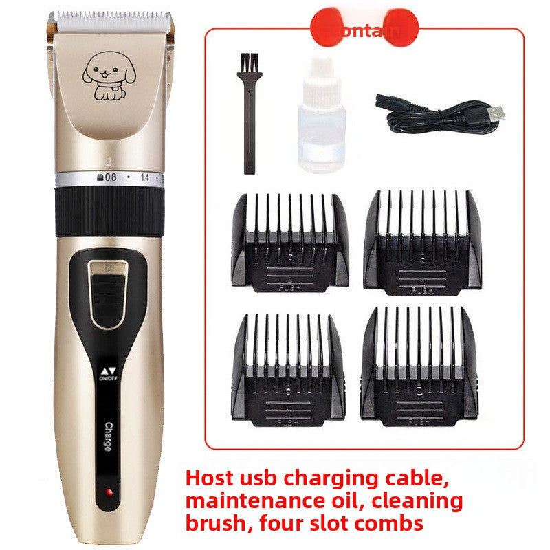 Professional Pet Hair Clipper Set ? Rechargeable Dog & Cat Grooming Kit with Clippers, Scissors, Comb & Nail Trimmer