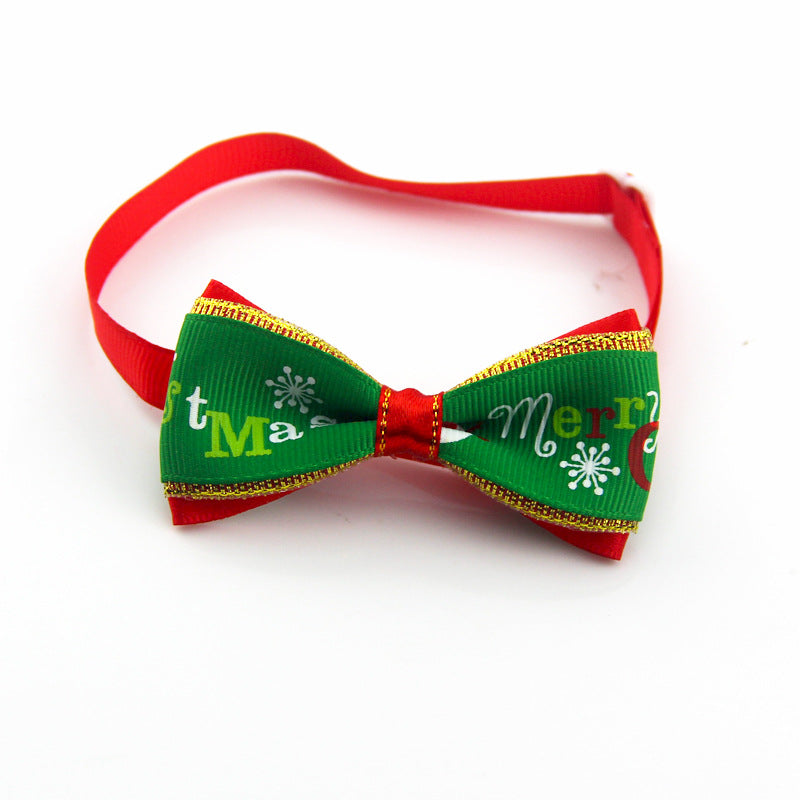 Festive Pet Bow Tie Collar ? Adjustable Christmas Accessory for Dogs and Cats
