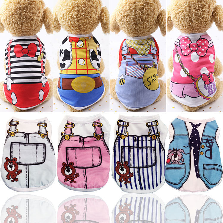 Cute Pet Vest Harness Shirt – Summer Clothes for Small Dogs & Cats