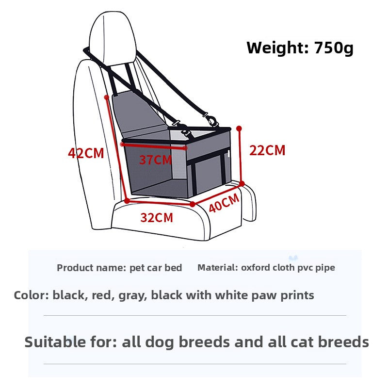 Pet Car Seat Carrier for Dogs & Cats | Waterproof Booster Seat with Safety Strap