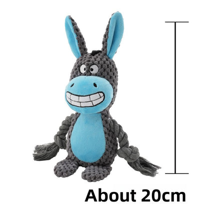 Plush Crinkle Squeaky Toy for Dogs - Durable Sound Play Toy with Animal Designs