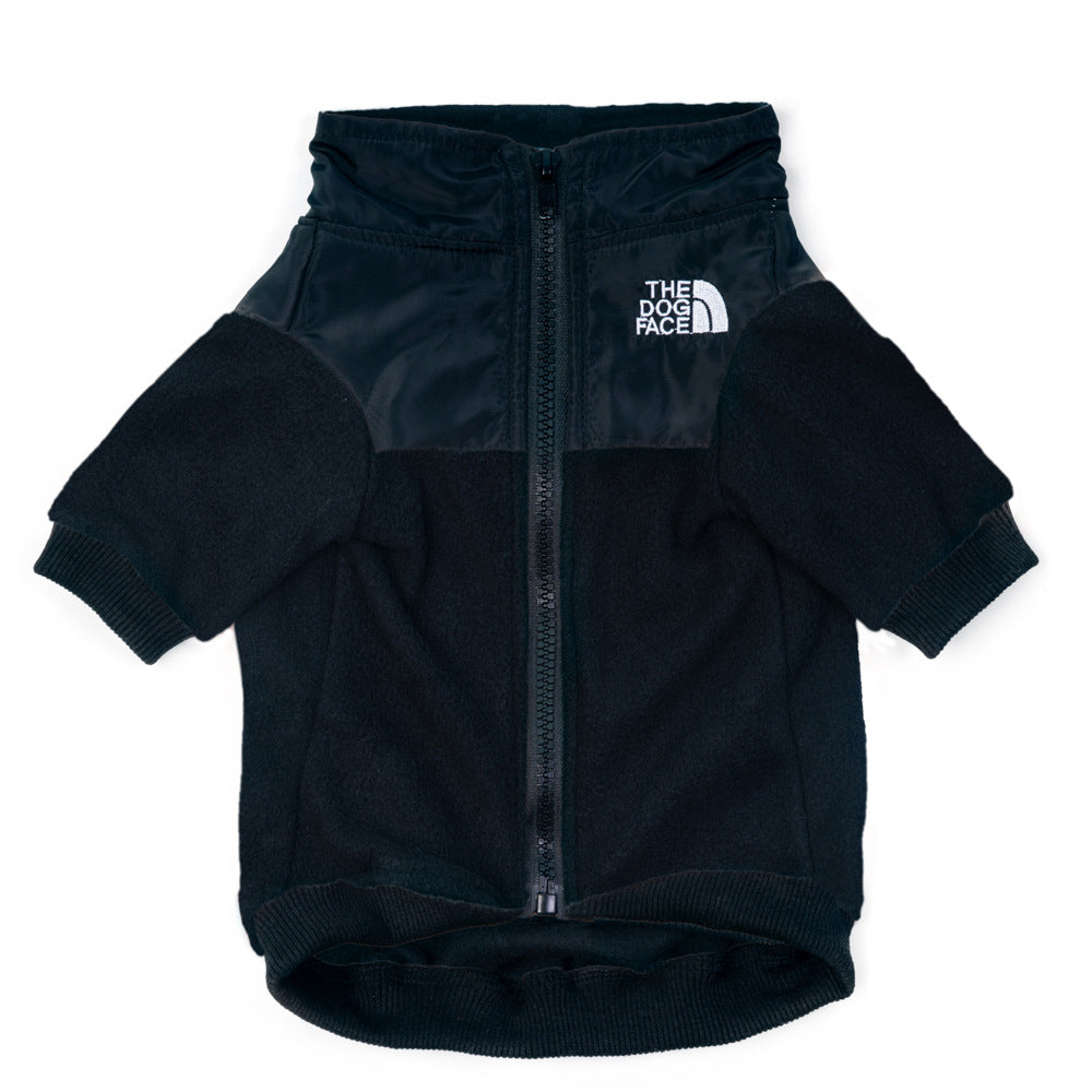 Cozy Fleece Pet Jacket for Small & Medium Dogs - Warm Winter Coat with Zipper and Hood