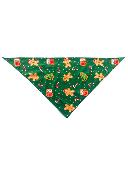 Christmas Pet Bandana Scarf with Cartoon Print - Holiday Triangle Bib for Cats and Dogs