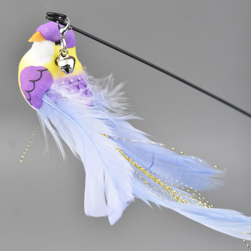 Simulation Bird Cat Toy with Suction Cup ? Interactive Motion Teaser for Indoor Cats | Realistic Flying Bird Design