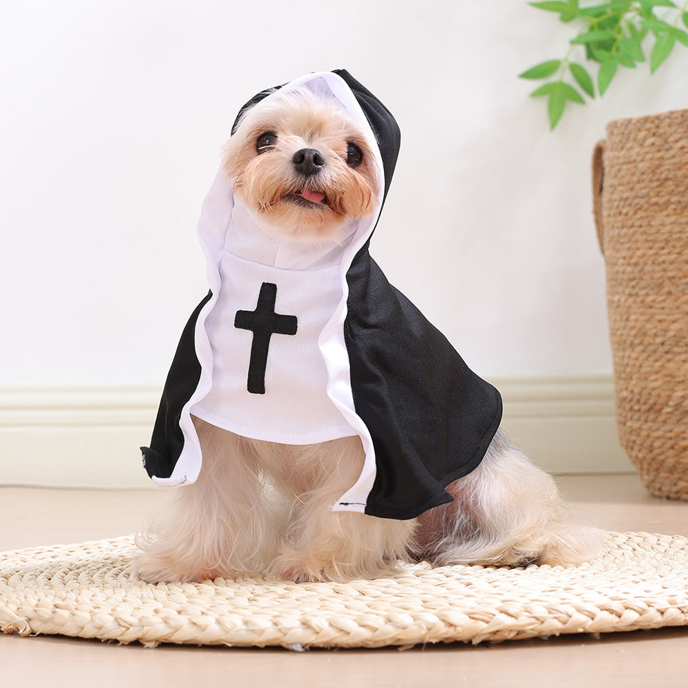 Funny Killer Pet Costume – Halloween Outfit for Dogs & Cats with Knife Prop