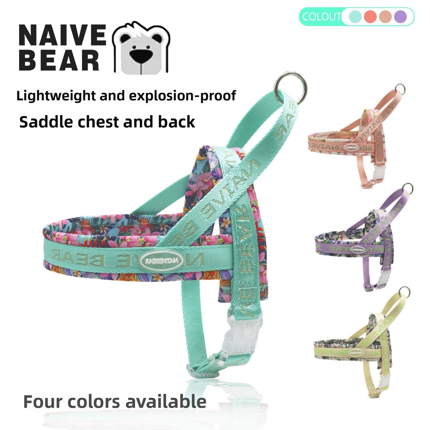 Lightweight No-Pull Dog Harness - Adjustable Saddle with Reflective Design for Small & Medium Dogs
