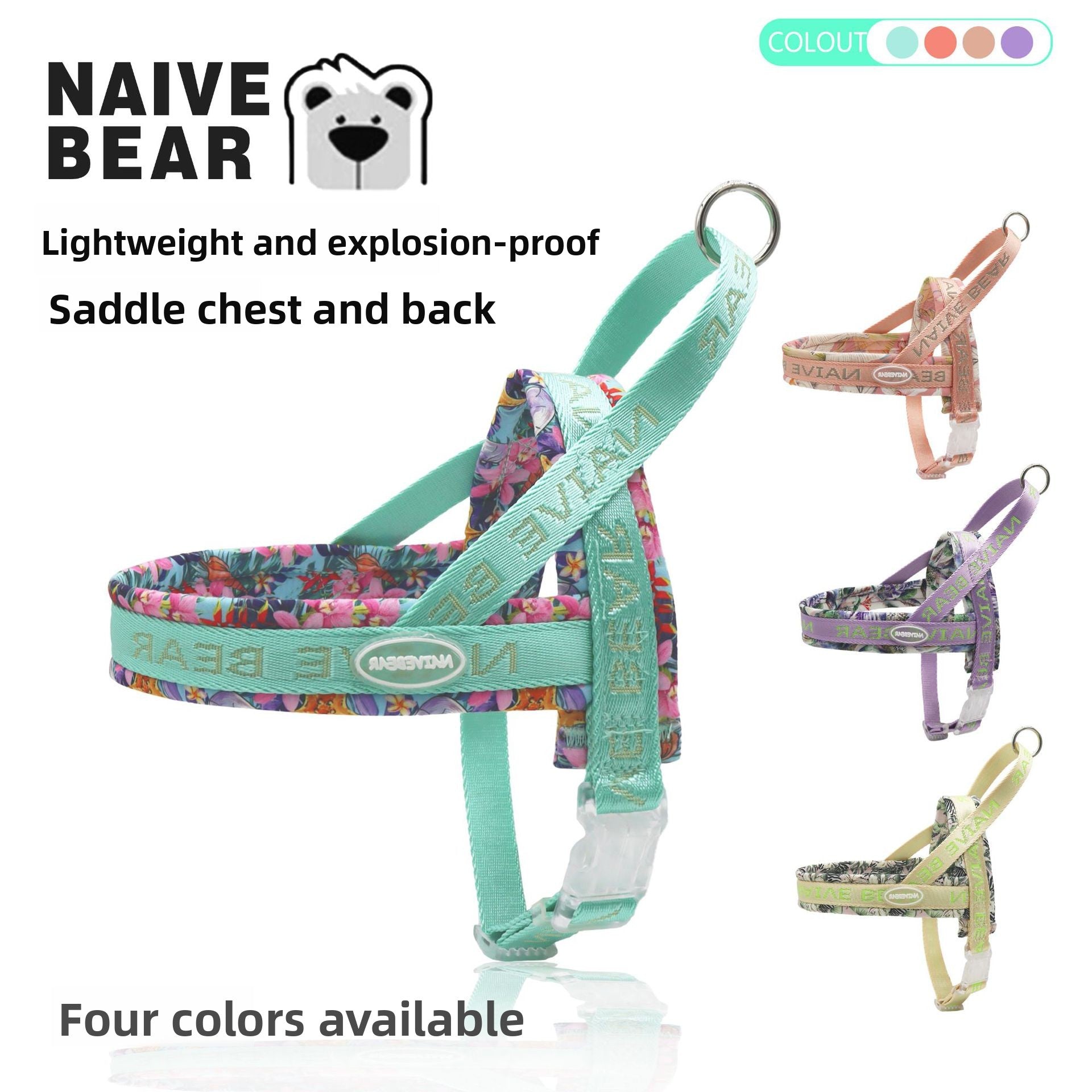 Lightweight No-Pull Dog Harness ? Adjustable Saddle Chest and Back Strap with Reflective Design for Small & Medium Dogs