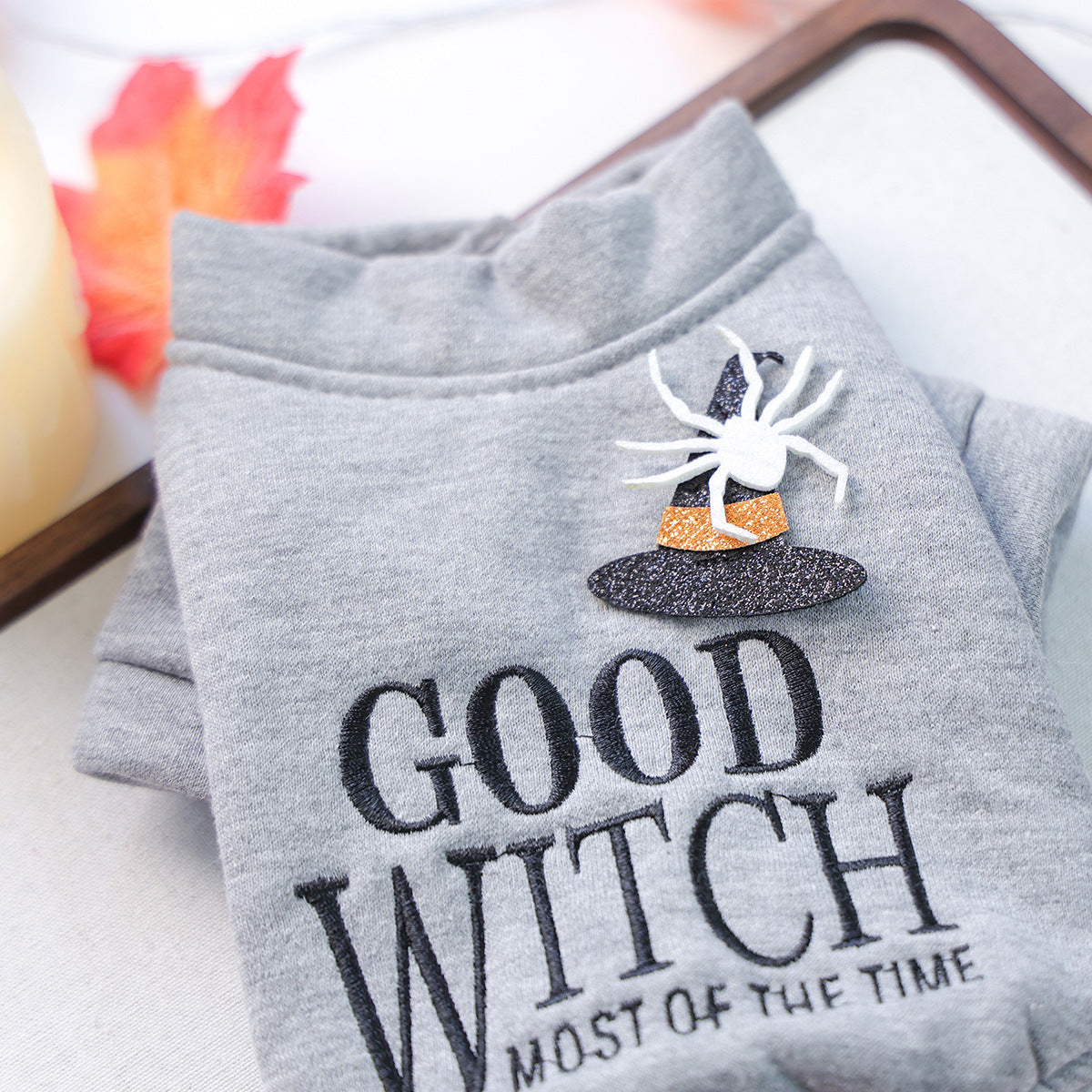 Halloween Pet Sweatshirt ? ?Good Witch? Cozy Pullover for Cats & Dogs