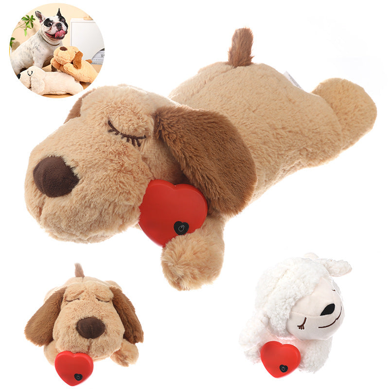 Plush Heartbeat Pet Toy - Calming Comfort Companion for Puppies & Kittens | Anxiety Relief Plush